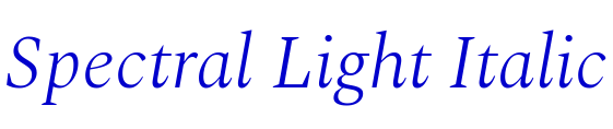 Spectral Light Italic 字体